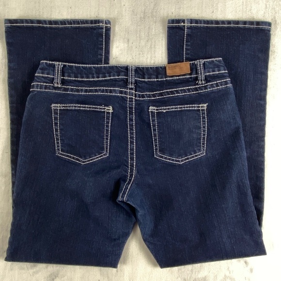 Bluenotes Jeans Womens 32/30 Dark Wash White Stitch Boot Cut Blue Jeans Stretch - Picture 3 of 9